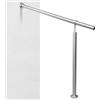 Tubiaz Corrimano in acciaio inox, 150 cm, ringhiera per scale, corrimano da parete, ringhiera per scale, per interni esterni, XXDD8401