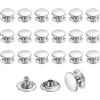 QUARKZMAN 50 Set di Rivetti in Pelle, Rivetti a Doppia Testa da 12mm, Borchie Metalliche Tubolari da 8mm di Altezza per Riparazione e Decorazione Artigianale di Borse, Cinture, Argento