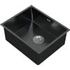 HAGO 24 | Lavello da incasso in acciaio inox 50 x 40 cm | antracite | lavello da cucina | scarico | isolamento acustico | protezione dalla condensa | montaggio flessibile | antiruggine |