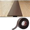 Zayejod Striscia di transizione per pavimento in PVC, 2 mm di spessore x 5 cm di larghezza, striscia autoadesiva per porta, divisorio piatto per pavimenti, bordo di giunzione dei bordi (2 m, marrone scuro)