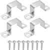 QUARKZMAN 4 Pezzi Staffa A U Per Tubo Quadrato 30x30mm In Acciaio Inossidabile 304 Con Viti Autofilettanti A Testa Phillips Per Tubi Sbarre Porte Ringhiere