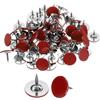 QUARKZMAN 60Pcs Borchie Per Tappezzeria, 11mmx10mm Testa Piatta Borchie Decorative Chiodi Per Mobili Divani Testiere Letti, Rosso