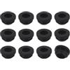 QUARKZMAN 12 Pezzi Passacavo Gomma, Diametro Montaggio 10,5mm, ID 7,5mm Tappo per Foro Firewall Scatto Gommini Passacavo Anti-Graffio per Cavi Elettrici Cablaggio Scatola Elettrica, Nero