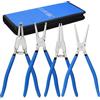CCLIFE 4 Pezzi Pinza per Seeger 310 mm con Maniglie Antiscivolo Pinza anelli kit Pinze Seeger interni esterni