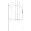 vidaXL Cancello da Giardino ad Arco Stabile Robusto con Montanti e Accessori Cancelletto Sicurezza Ingresso Pedonale in Acciaio 1x2 m Bianco