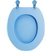 Trayneel Tavoletta copri WC in urea bianca con chiusura e sgancio rapido, copertura fissa per WC a forma di O e a forma di U, comodo e accessorio da bagno (tipo O blu)