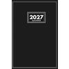 Elive B. Kalender 2027: Buchkalender A5 1 Tag eine Seite - Tag mit Zeiteinteilung | Tagesplaner | Terminkalender | Office Planer | Kalenderbuch | Schwarz