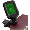 Bollisate Accordatore a clip per chitarra, accordatori digitali di per chitarra con display LCD, dodici uguali temperati multifunzione per chitarre elettriche, acustiche e bassi e ukulele, nero