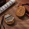 VEELU Kalimba 8 tasti con nome e testo personalizzati, mini pianoforte marimba thumb piano strumenti musicali in legno portatili regalo di Natale per principianti (Due Nomi 2)