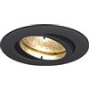 Molto Luce Plafoniera 230 V Quad Faretto da incasso piatto e orientabile, diametro 88 mm, in alluminio, nero opaco