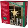 Konstsmide 6222-100 / Forma stilizzata in legno LED stella con fiocco in tessuto rosso-bianco / 60 diodi bianco caldi / 24V trasformatore da interno/cavo trasparente