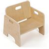 Relaxdays Sedia/Sgabello per Bambini, da 1 Anno, Montessori & autonomia, HxLxP: 32 x 33 x 29 cm, Legno, Naturale