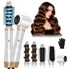 Journeyside Air Styler 5 in 1, Spazzola Asciugacapelli Multifunzione 1000W, Spazzola ad Aria Calda, Spazzola ad Aria Ccalda Rotante 5 Accessori, 3 Temperatura Airstyler Set per Lisciante, Arricciare, Asciugare
