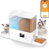 ROJECO Mangiatoia Automatica WiFi e Fontana d'Acqua 2-in-1 Rojeco, 8.5L/36 Tazze con Ciotole in Acciaio Inox, Distributore di Cibo 5L e Abbeveratoio 3.5L con Controllo APP per Gatti e Cani