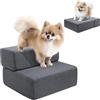 LELEFIDO Scaletta per cani di piccola taglia, altezza 30,5 cm, modulare, a 2 gradini, per letto e divano, antiscivolo, per interni, per gatti, gradini per animali domestici con rivestimento lavabile, grigio