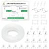 LINLAN Tubo dell'Aria in Silicone 5M 4/6 mm,con Scatola Portaoggetti Fai da Te, Kit Accessori per Pompa Aria Acquario, 3 Valvole di Non Ritorno, 4 Valvole di Controllo, 16 Connettori, 12 Ventose