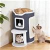 Fdlscpem Cuccia per gatti a 3 livelli, casa per gatti con tavolo e tiragraffi, piattaforma per gatti da appartamento, contenitore con 2 cucce e piattaforma di osservazione, mobili per gatti con palla da gioco
