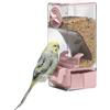 septillar Mangiatoia automatica per uccelli, mangiatoia per gabbia per uccelli con trespolo per parrocchetto canarino calopsitta fringuello (Rosa)