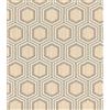 Rasch Carta da parati in tessuto non tessuto, motivo geometrico retrò, in vinile, colore beige, nero, marrone, per un'atmosfera accogliente, robusta e lavabile, 10,05 m x 0,53 m