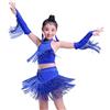 Generico Vestito Latino Americano Bambina Vestiti da Ballo Abito Latino Americano Bambina Dancewear Abiti da Sala Tango Rumba Samba con Frange Ragazze Carnevale Costume di Danza per 3-12 Anni