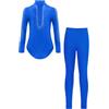 CHICTRY Ragazzi Abito da Pattinaggio Artistico Body Danza Classica Leotards Manica Lunga + Pantaloni da Ballo Latino Eleganti Completo da Samba Rumba Salsa Nero 7-8 anni