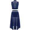 Freebily Vestito Danza Classica Lirica Bambina Abbigliamento da Balletto Danza Moderna Contemporanea Crop Top + Midi Gonna Abito da Pattinaggio Costume da Ballo Latino Rosa Caldo 15-16 Anni