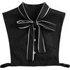 NiceYnn Staccabile Vintage Elegante Stand Bowknot Camicia Collare Dolce Papillon Chiffon Falso Mezza Camicia Colletto Camicetta per Donne Ragazza Ufficio Lavoro Dickey Top, Fiocco nero #11, Taglia