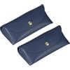 QUARKZMAN 2 Pezzi Custodie Occhiali In Pelle 17.5 x 3.8 x 7 CM Per Uomo Blu | Per Occhiali Da Sole, Custodia Portatile, Con Bottone, Donna