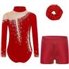 Freebily Body Ginnastica Danza Classica Bambina con Pantaloncini Sportivi Shorts Balletto Leotards Body da Pattinaggio Artistico Costume da Allenamento Yoga Dancewear B Blu marino 11-12 anni