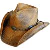 STARS & STRIPES Cappello di paglia western Red Rock marrone XL