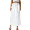 Svuitmsl Sottogonna lunga da donna in pizzo con spacco laterale, estensori per gonna elastica in vita con bordo in pizzo, mezze sottoveste per sotto il vestito, B-bianco, S