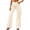 Generisch Pantaloni da equitazione da donna, abbigliamento occidentale, da cowgirl, con frange, per carnevale, costume da cowboy, O bianco., M