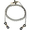 QUARKZMAN Collana Per Occhiali Con Perline Cordino Per Occhiali Foglia Nera | Ferma Occhiali Fascia Porta Occhiali Per Collo Catene Per Occhiali Da Sole Per Donne Ragazze