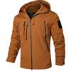 Generico Giacca Impermeabile Uomo con Cappuccio Calda Giacca da Pioggia Leggera Moto Softshell Arrampicata Abbigliamento Trekking Giacca a Vento Multitasche da Montagna Winter Jacket Men
