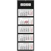 Geiger-Office Calendario da parete da 5 mesi, 2025, nero, 30 x 100 cm, formato decorativo grande con 4 blocchi singoli perforati, pannello posteriore pieghevole/calendario da ufficio (BLACK 5-MONATS)