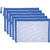 PATIKIL Borse di File A5, 5Pz Sacchetti Portadocumenti con Cerniera, Tasca Portaoggetti Zip in Plastica per Organizzare Documenti, Perline, Ufficio, Forniture Casa, 18x25cm, Blu
