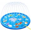 XIMEY Tappetino Gioco d'Acqua, Tappetino Spruzzi per Bambin e Cani, Piscina Gonfiabile Antiscivolo, Pad Irrigatore, Giardino Giochi Acqua da Esterno Bambini (A, 100cm)