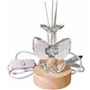 DLM Bomboniere DLM-A1503 Bomboniera Lampada a Led con Profumatore in cristallo brillante cm 9x6x6 linea Fiore Fiorellino con quadrifoglio Albero della Vita utile per Matrimonio Comunione Cresima Battesimo