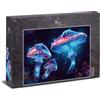 Ulmer Puzzleschmiede Puzzle da 1000 pezzi Mushrooms - Fantasiosa scena forestale con funghi colorati e luce magica - Motivo naturale fiabesco - Qualità Puzzle Made in Germany