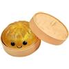 ZUMME XXL Squishy Dumpling Baozi Anti Stress, 1 pezzo in Oro, 9,5cm Gioco Anti Stress Morbido con Scatola Vapore, Palla da Impastare Super Morbida, Regalo Bambini Adulti