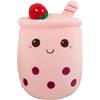 Amozo Cuscini di Peluche di Bubble Tea, Simpatici Peluche di Boba Giocattoli Morbidi Boba Gigante Imbottito Cuscino Snimal per Gli Amanti di Boba (50cm, Pink)