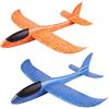 Huture 2 aerei in polistirolo 15 pollici per bambini aereo e bambini per attività all'aria aperta lancio a vela in schiuma giocattolo per aeroplano colore blu arancione regalo per ragazzi e ragazze