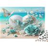 RMMERPCVREFE Conchiglia a forma di cuore Rosa blu oceano Puzzle per Adulti Puzzle 1000 Pezzi Relax Decorazione Regalo Famiglia 70x50cm/1000pcs