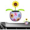 Generic Fiori danzanti solari | Simpatico ornamento a forma di testa che scuote il in vasi colorati, alimentato a energia solare, decorazione per auto per ufficio, scrivania, cruscotto auto