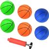 Hyacinthy Confezione da 6 mini palline da basket - 15 cm piccole palline da basket in 3 colori con pompa ad aria, giocattolo sportivo indoor / outdoor per bambini, giochi in piscina e spiaggia, regali