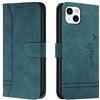 Bravoday Cover per iPhone 13, Flip Custodia in Pelle PU Portafoglio Custodia per iPhone 13, con Slot per Schede, Verde