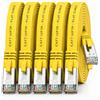 1aTTack.de Cavo di rete piatto Cat.7 Gigabit Ethernet Lan (RJ45), 10Gbit/s, compatibile con Cat.5 -Cat.5e - Cat.6 Giallo / 5 pz 0,25 m