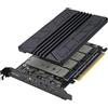 RIITOP Adattatore Quad NVMe PCIe 5.0 con dissipatore di calore, RIITOP PCIe 5.0 x16 a scheda NVMe 4X per SSD 2280/2260/2242/2230 M.2 (chiave M) (richiede biforcazione PCIe)