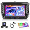 Motorsi Autoradio Apple CarPlay per VW/Seat/Passat/Golf/Polo/Skoda, [2G+64G] Autoradio Stereo 2-DIN 7'' HD Touch Screen Android Auto, GPS/Bluetooth/SWC/EQ/FM/RDS + Telecamera per la Retromarcia, Microfono
