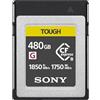 Sony CFexpress Type B 480 GB TOUGH (CEBG480T) - estremamente veloce (lettura fino a 1850 MB/s, scrittura fino a 1600 MB/s), ultra resistente, perfetta per riprese fotografiche e video professionali